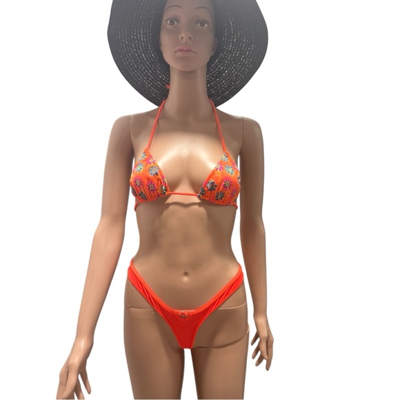 Orange Floral Bikini Set - Picture 2 of 7